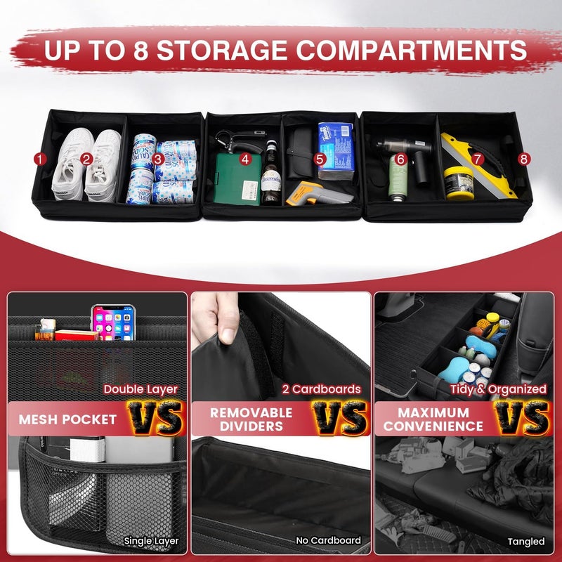 AUTOFIT Chevrolet Silverado 1500 2500 /GMC Sierra 2011-2025 Truck Under Bench Seat Storage with Removable Divider 600D Oxford Cloth, truck accessories Mesh Organizer - Image 4